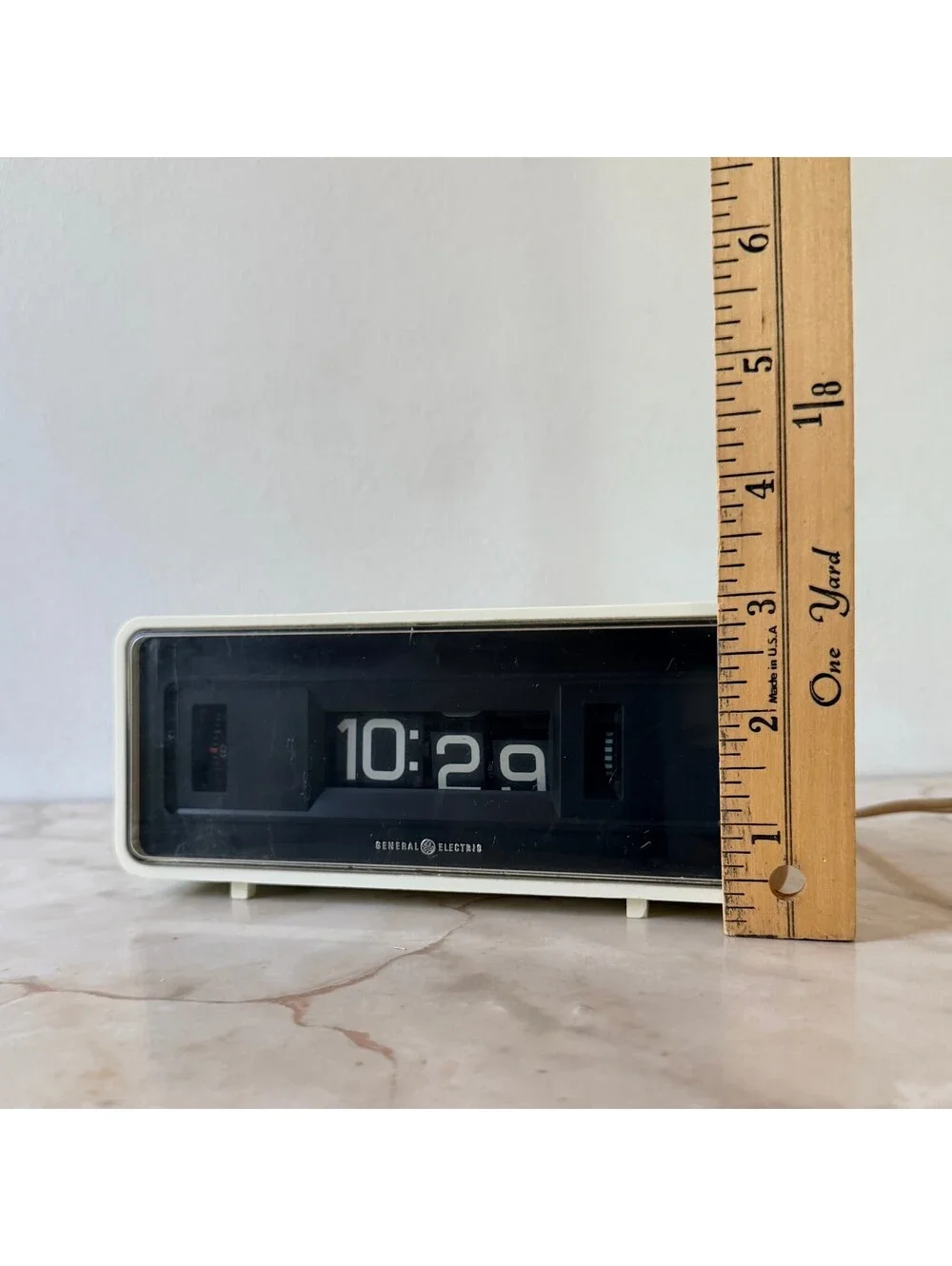 Vintage GE General Electric Model 8125A White Rolling Flip Clock - Working MCM